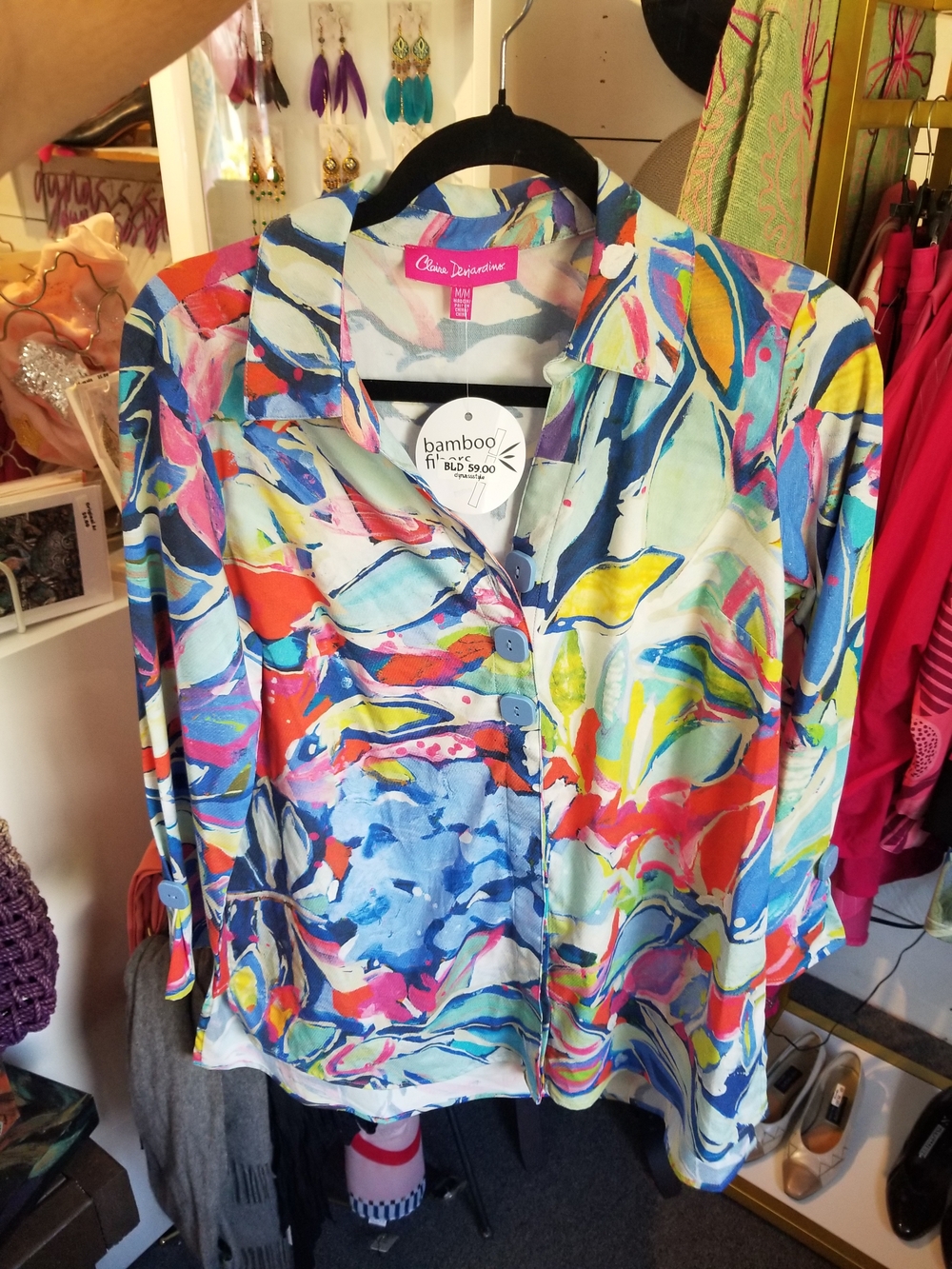 Chico's Multicolor Floral Button-Front Women's Top